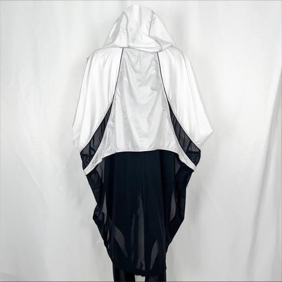 Koral B&W Front Zip &Pockets Lower Half Back Mesh Hooded Windbreaker Jacket SzXL - Picture 6 of 16